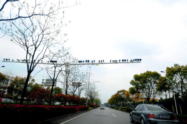 北京上海多個(gè)路口現(xiàn)“葡萄架”密集攝像頭